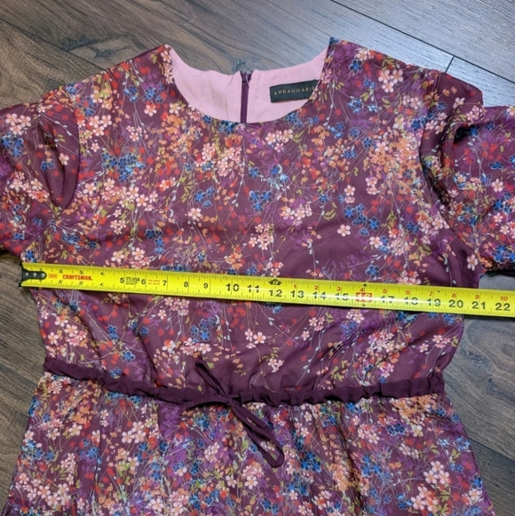Annahhariri Maroon Ruffle Floral Maxi Dress in Deep Purple Size 18 - Picture 5 of 8